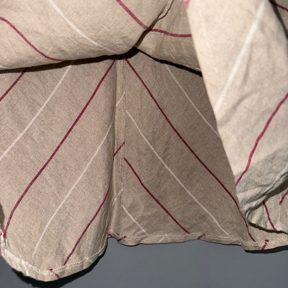 United Colors of Benetton Linen Blend Tan Striped Skirt Size 10 US - Picture 5 of 8